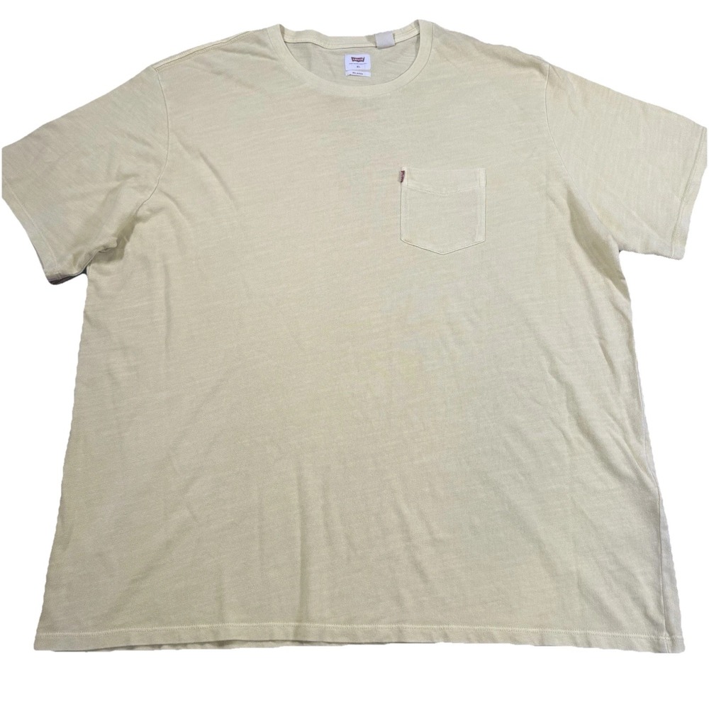 Levi's The Pocket Tee Relaxed Fit Men's Size XL Yellow Cotton T Shirt Preppy